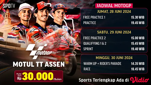 Live Streaming MotoGP Belanda 2025: Saksikan Kualifikasi & Sprint Race
